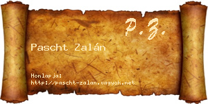 Pascht Zalán névjegykártya